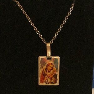 Gold Religious Pendant Necklace